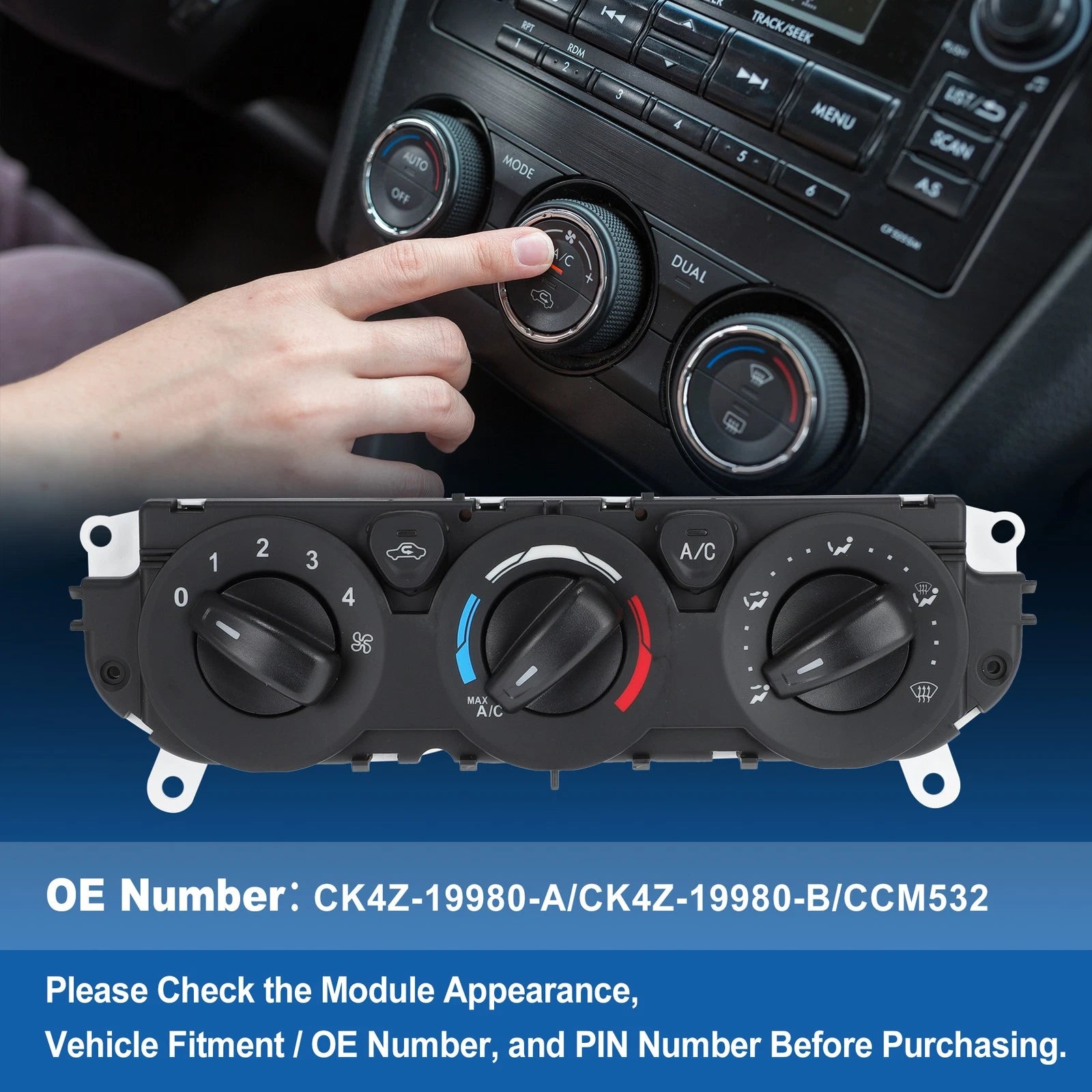 A/C Heater Climate Control Module CK4Z-19980-A for Ford Transit (2015–2019)