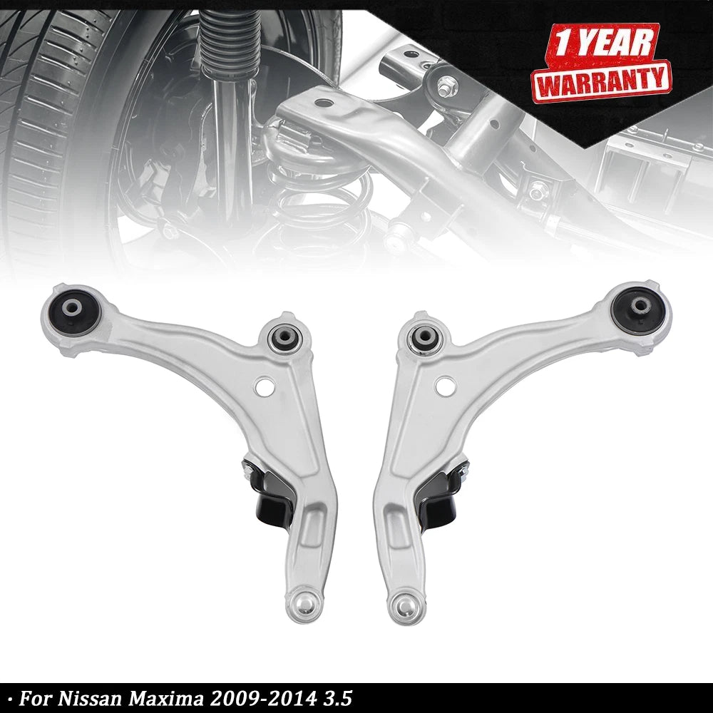 Pair of Front Lower Control Arms w/ Ball Joints for Nissan Maxima 3.5L (2009–2014)