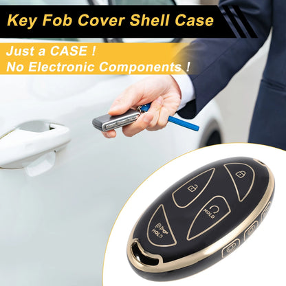 Car Key Case Black Gold Tone Replacement for Hyundai Tucson Kona Ioniq (2021–2025)