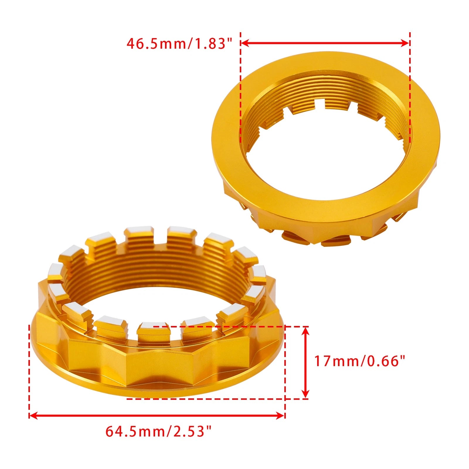 Set of 4 Gold Rear Wheel Nuts for Ducati Streetfighter Multistrada Diavel (SS939/950)