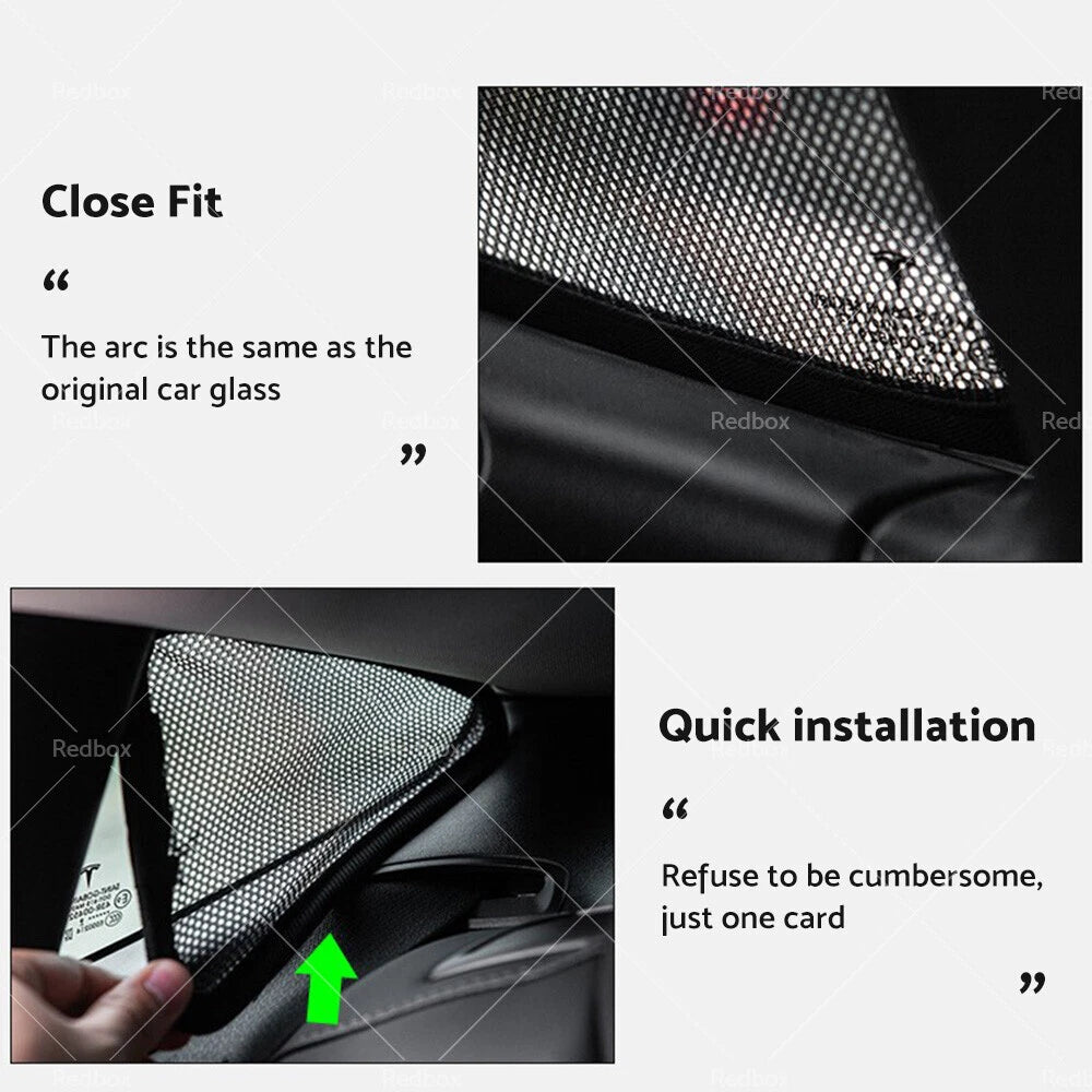 Rear Sunroof Sun Shades for Tesla Model 3 (2017–2021)