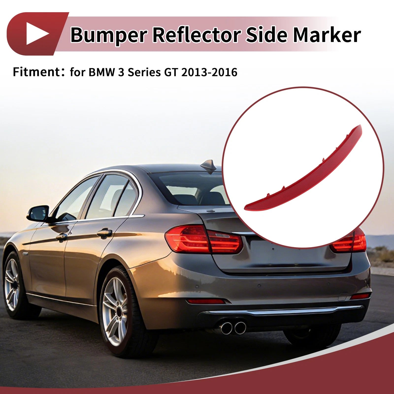 Rear Left Bumper Reflector Replacement for BMW 3 Series GT (2013–2016)