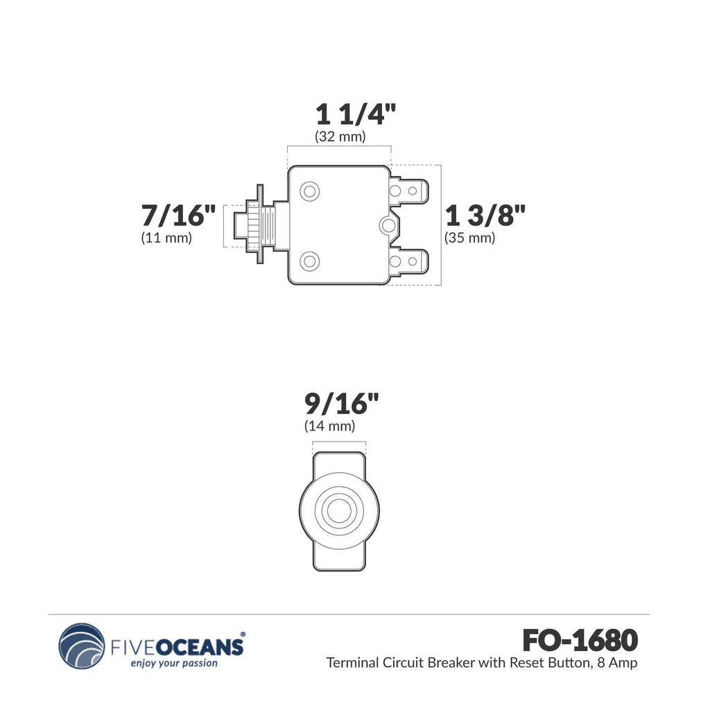 5 Amp Terminal Circuit Breaker with Reset Button for (FO1680)