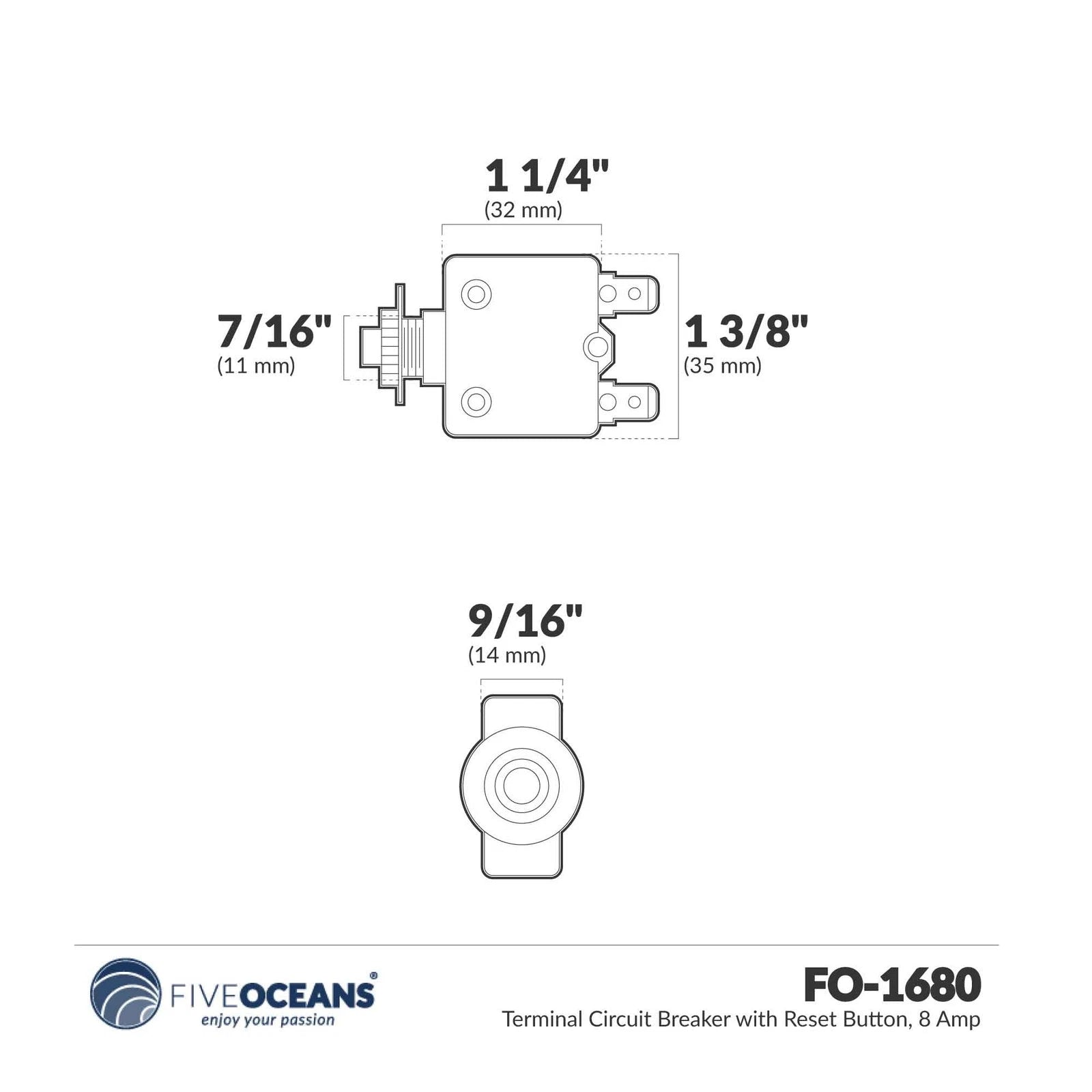 5 Amp Terminal Circuit Breaker with Reset Button for (FO1680)