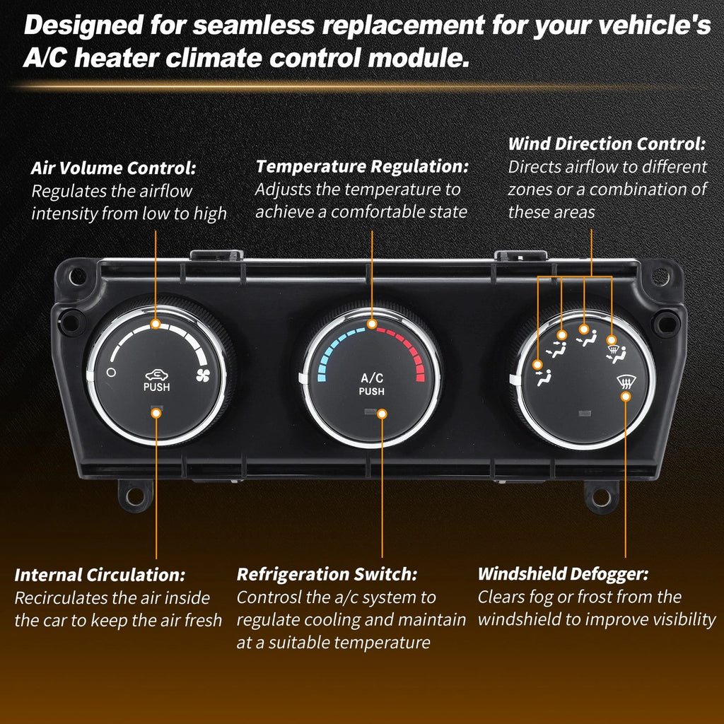 A/C Heater Climate Control Module Panel 55111167 for Jeep Wrangler (2011–2014)