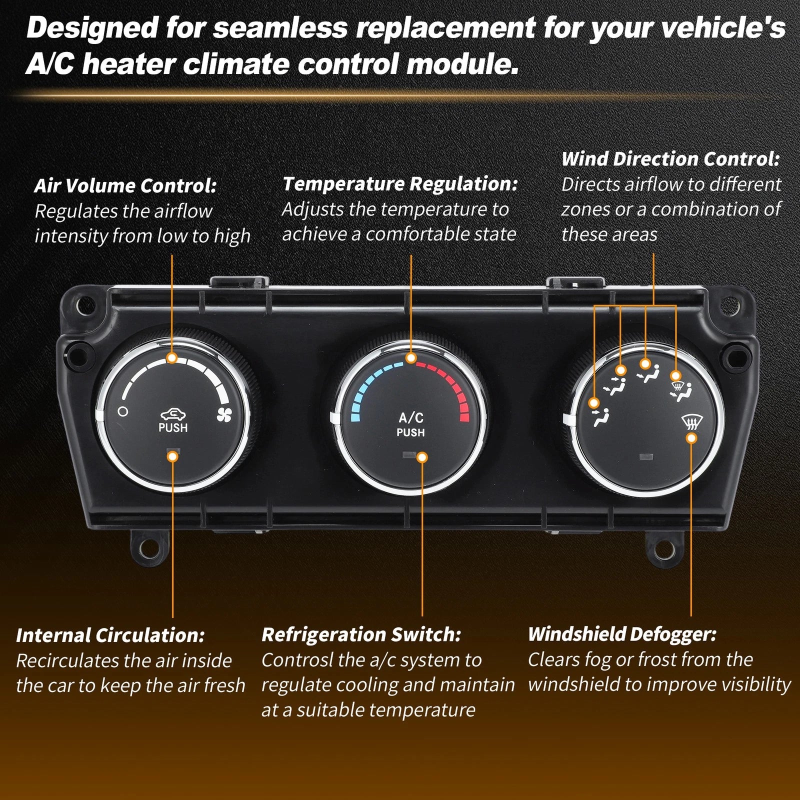 A/C Heater Climate Control Module Panel 55111167 for Jeep Wrangler (2011–2014)