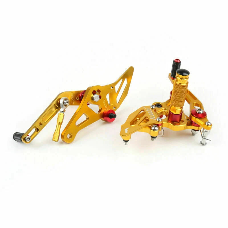 Aluminum Rearsets Footpegs Pedals for Yamaha MT-07/FZ07 (2014–2018) Gold T9