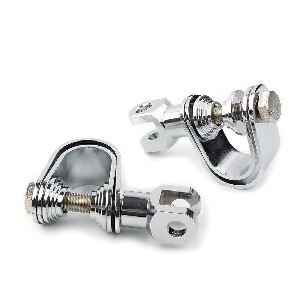 25mm & 32mm Motorcycle Highway Engine Crash Bar Mount Foot Peg Clamp Kit Chrome