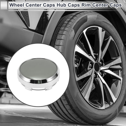 Set of 4 Wheel Center Caps for 2.42" 2.60" Silver Tone