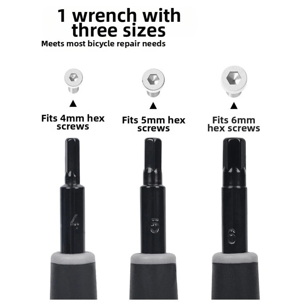 Triple Internal Hex Wrench Tool for Bicycle (4mm, 5mm, 6mm)