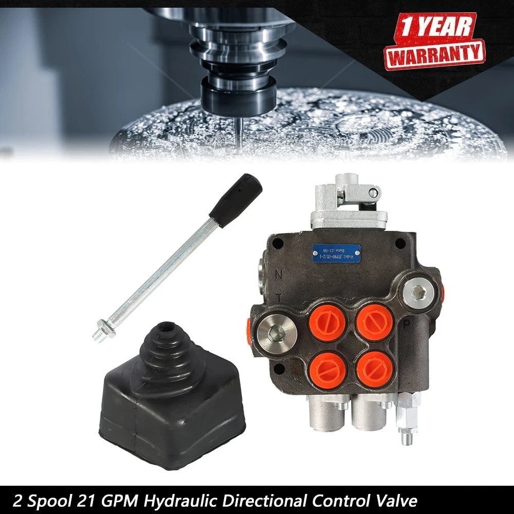 2X Spool 21 GPM Hydraulic Directional Control Valve for Tractor Loader (w/Joystick)