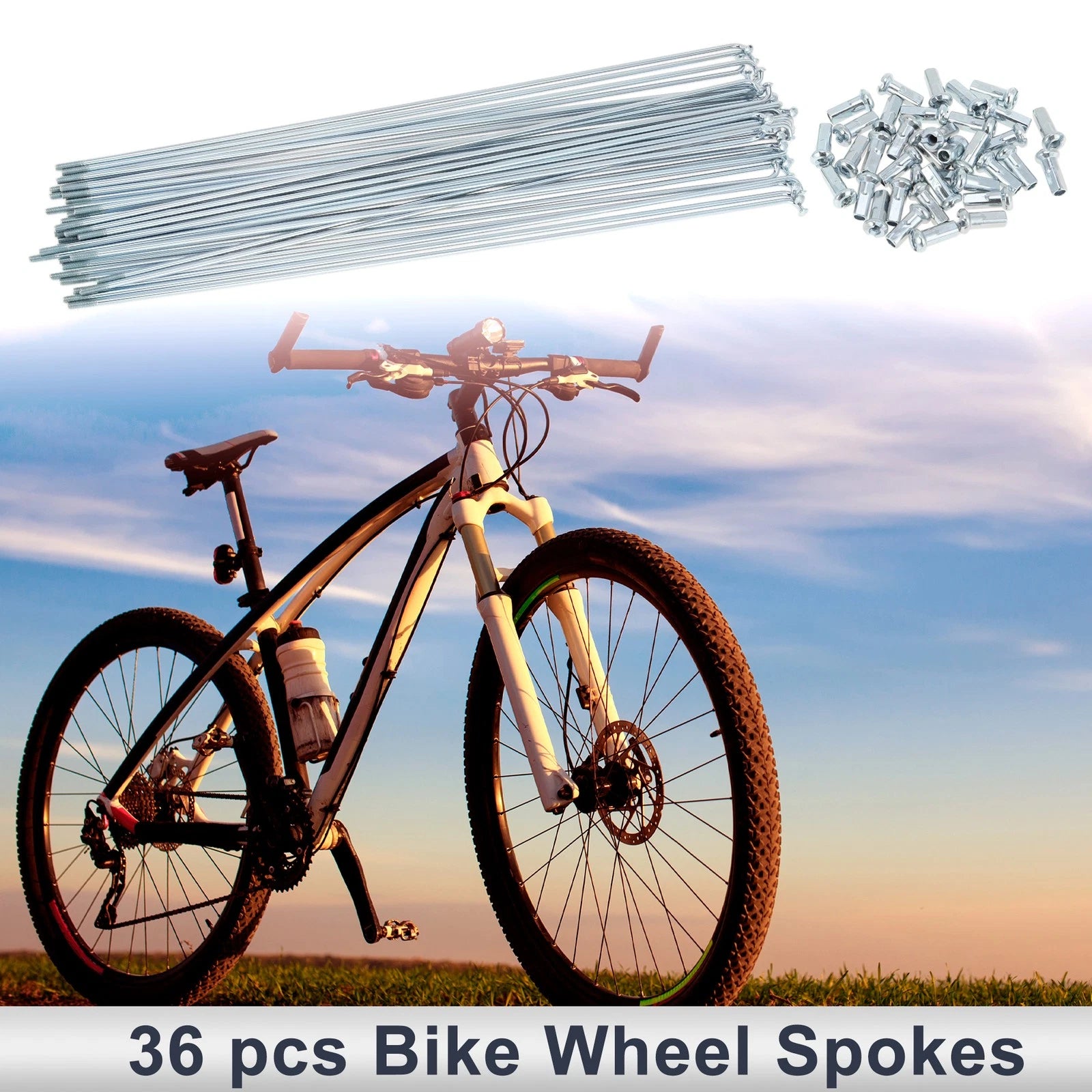 Spokes Nipple Set 305mm Carbon Steel Galvanized for Bicycle Wheels (12G)