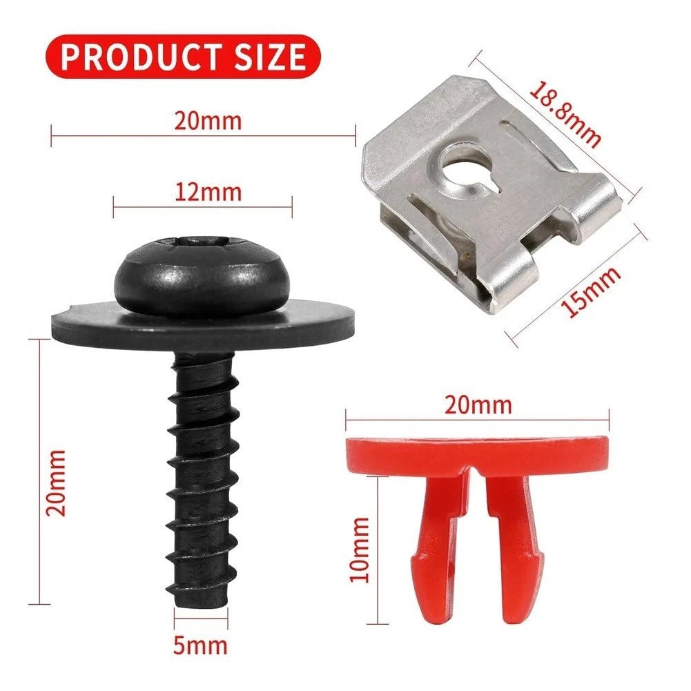 Vehicle For Splash Shield Mounting Kit T30 Torx Screws and U-Nut Anchors
