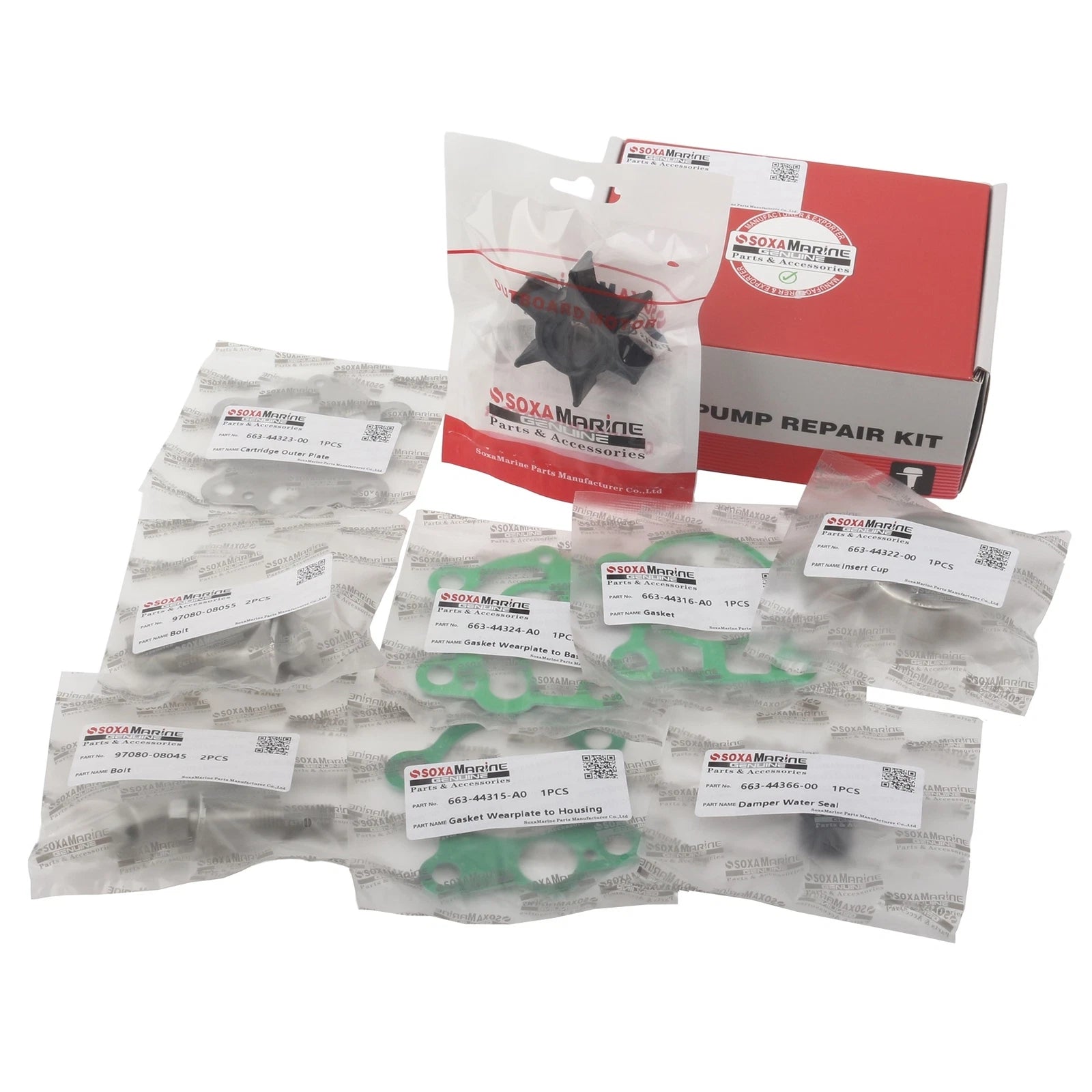 Water Pump Repair Service Kit 6H4-W0078-00 for Yamaha Outboard