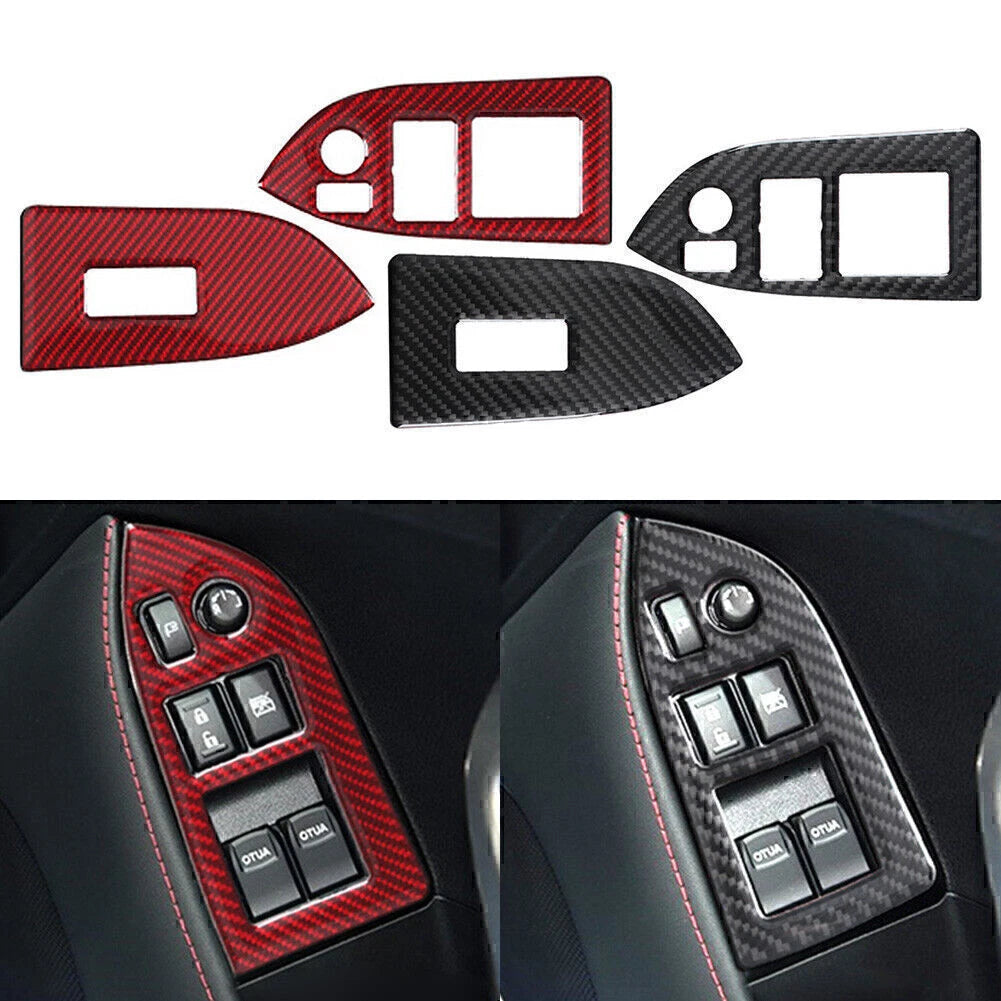 Red Interior Window Switch Button Cover Trim for Subaru BRZ, Toyota 86 (RHD)