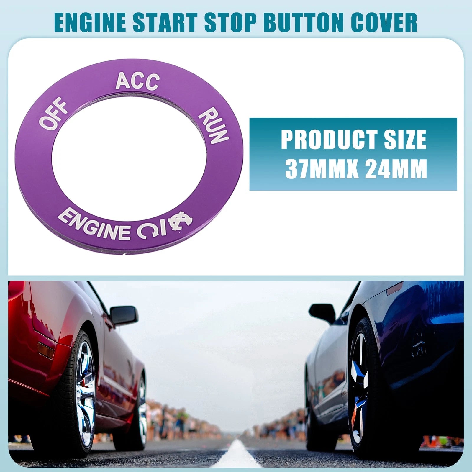 Engine Start Stop Button Trim Sticker Replacement for Dodge Charger (2010–2020)