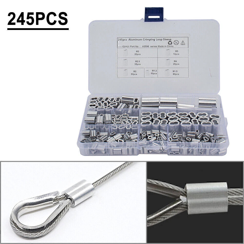 Double Barrel Ferrule Loop Sleeve for Wire Rope Cable Line End Assortment