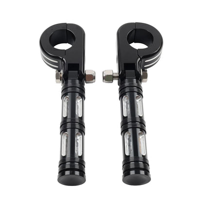 2X Engine Guard Bar Foot Pegs for Harley (25-32mm) Black