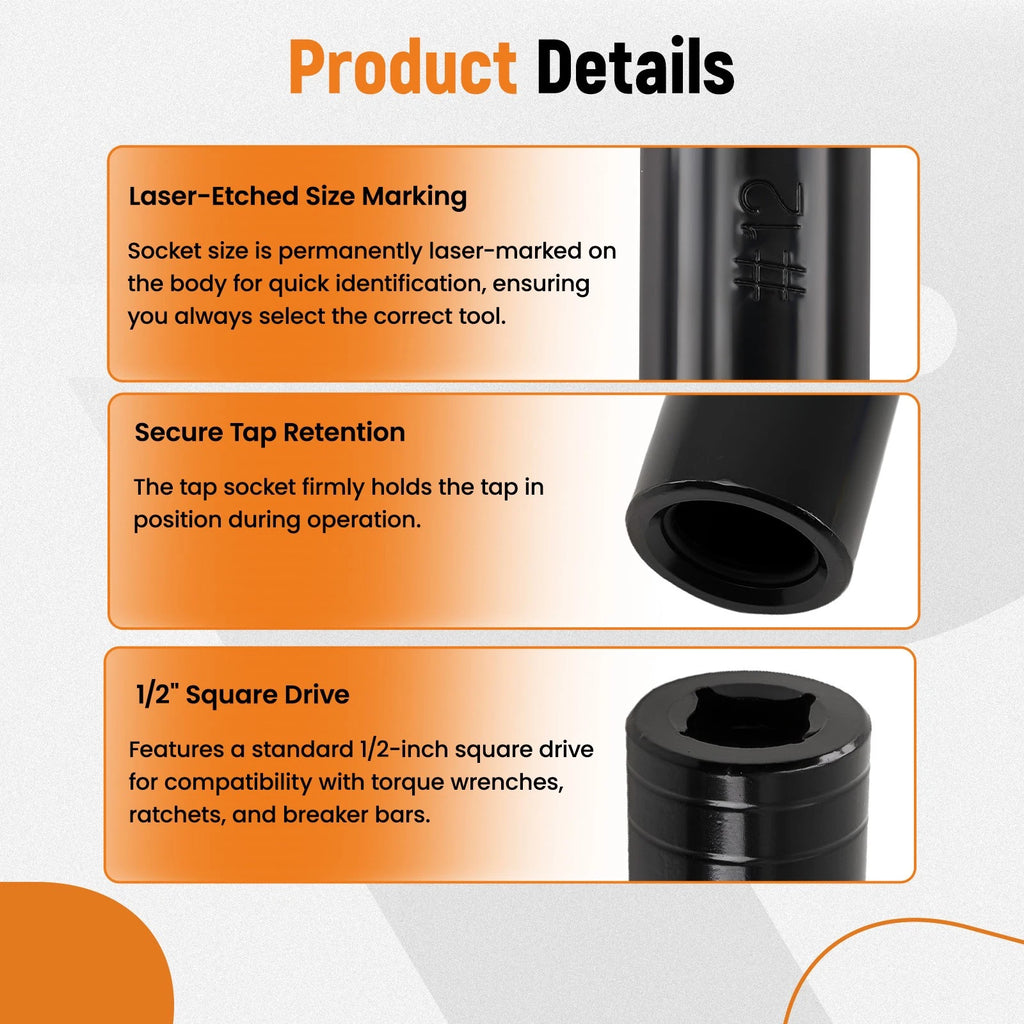 5-Piece Tap Socket Set for 5/8"-1" Taps (71670)