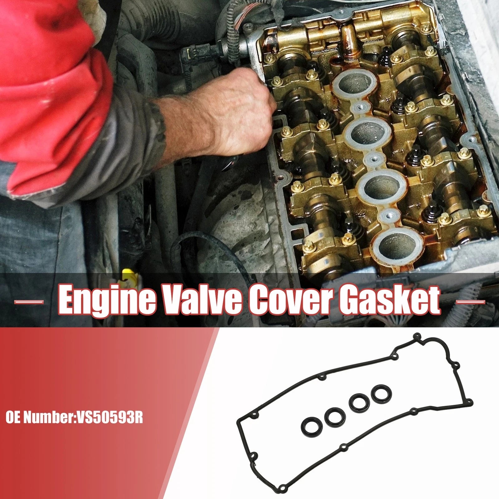 Engine Valve Cover Gasket Replacement Set for Hyundai Accent Base (2003–2004)