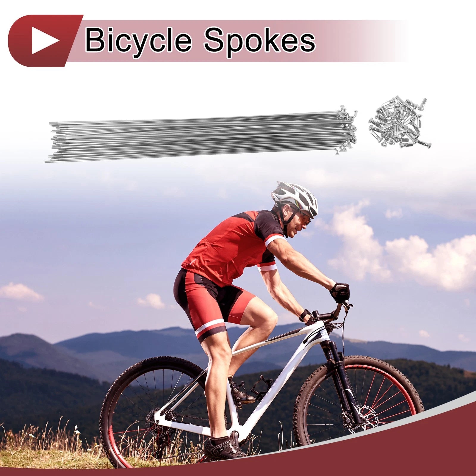 Bicycle Spoke Set 265 mm Galvanized Steel for 14G No.45 (Universal)