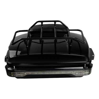 Chopped Trunk Backrest Pad Rack Light Mount for Harley Touring FLHR (2014–2026)