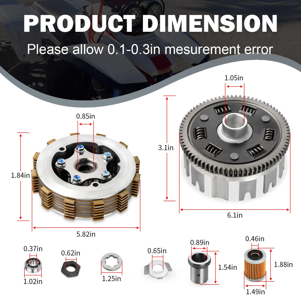 Clutch Assembly Kit for Yamaha Warrior Raptor 350 (1987–2013)