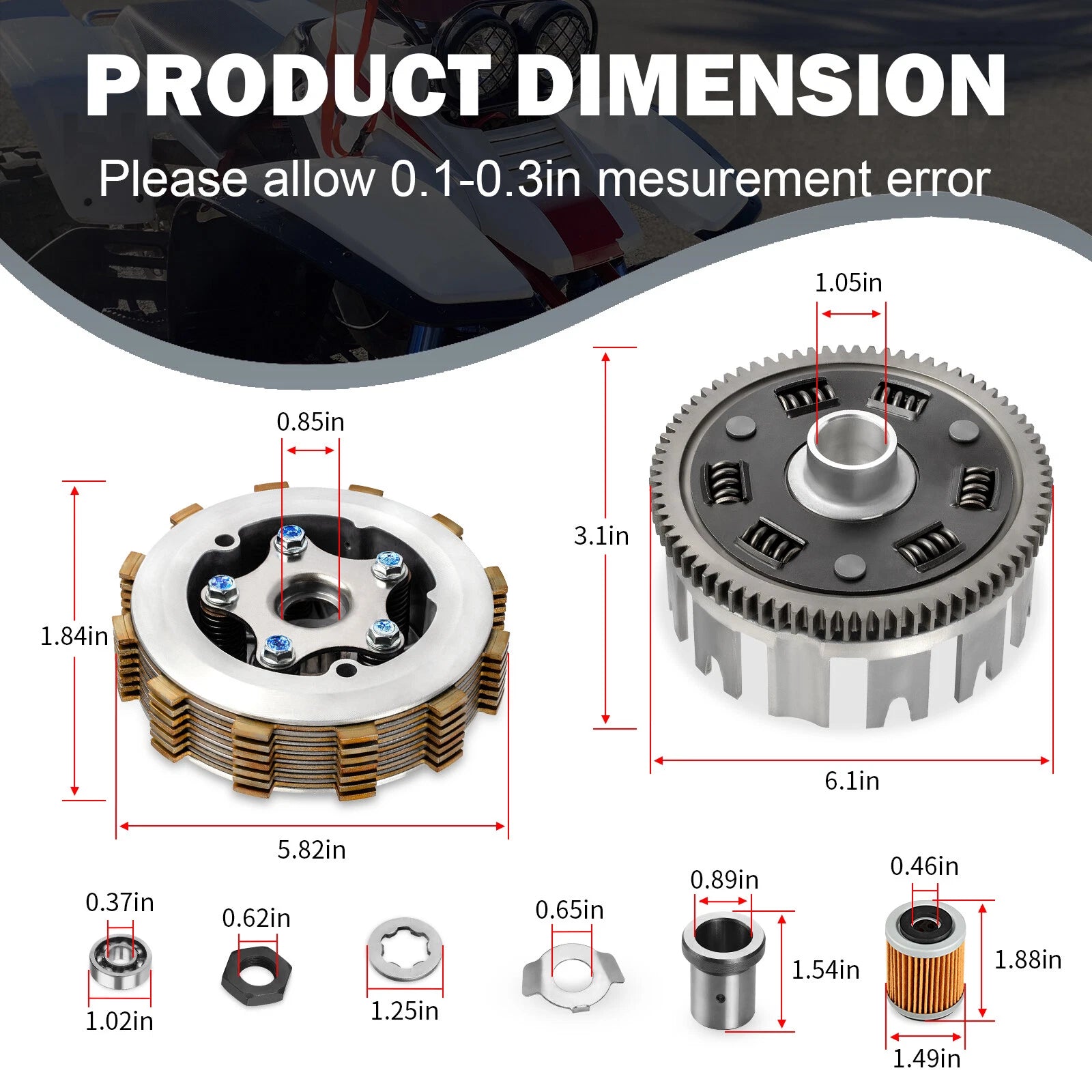 Clutch Assembly Kit for Yamaha Warrior Raptor 350 (1987–2013)