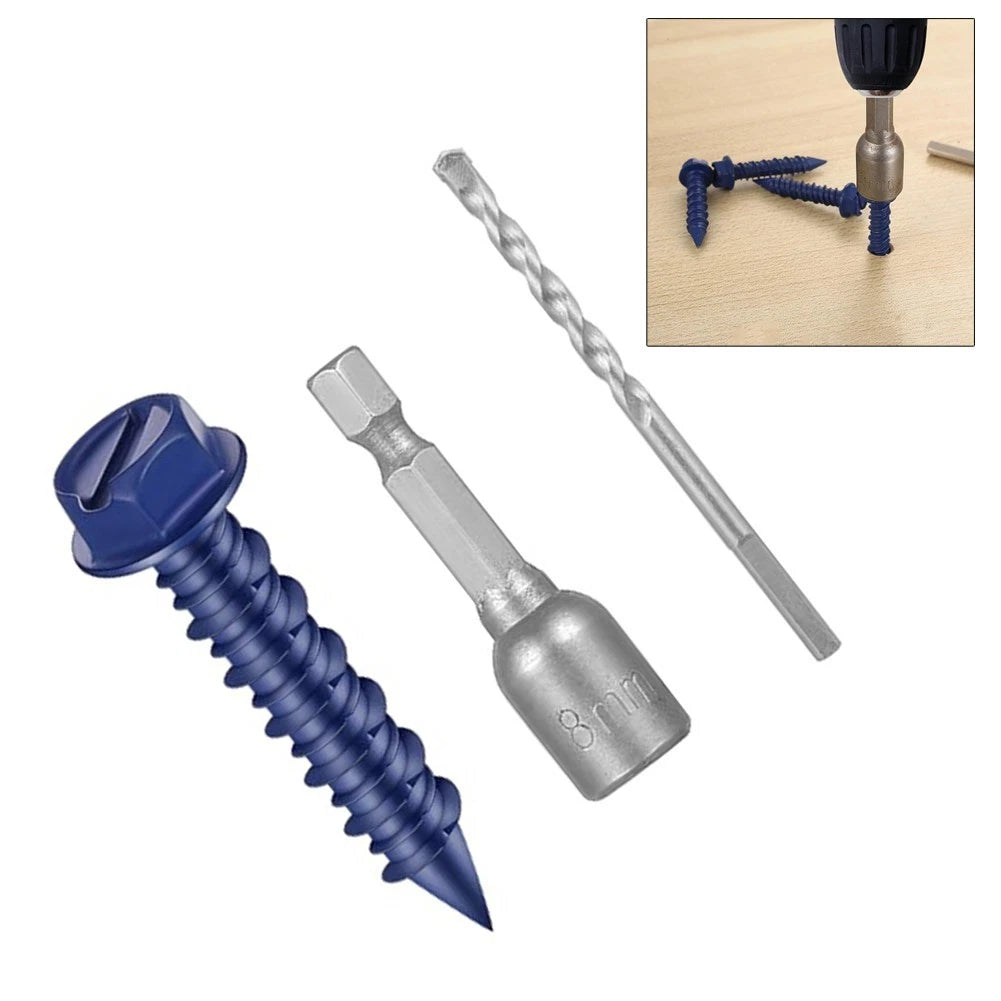 40 Pcs M6.5x32mm Concrete Screws Anchors for Masonry