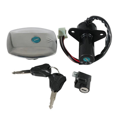 Fuel Gas Cap Ignition Key Switch Seat Lock Set for Suzuki GS125 (1982–2000)