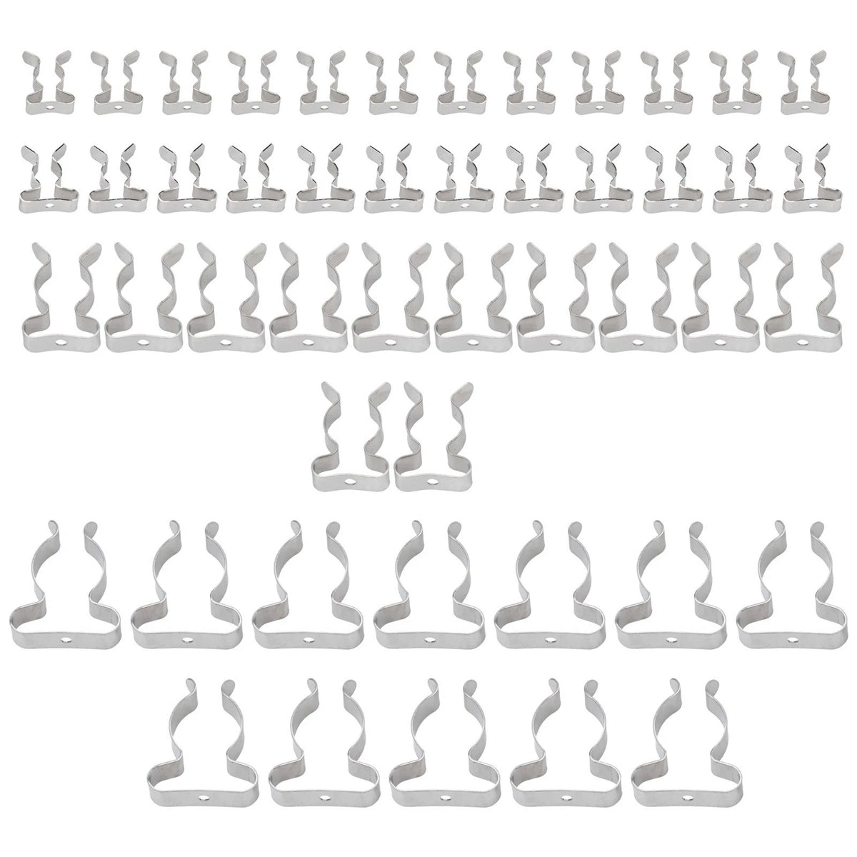 48-Piece Spring Terry Clip Set 10mm/12mm/19mm/25mm for Shed Garage