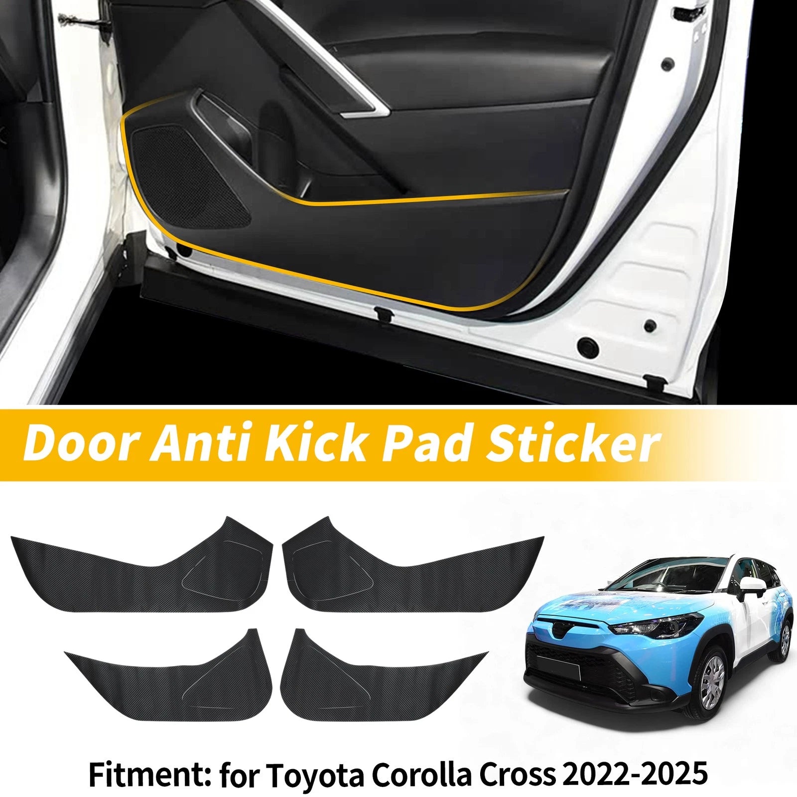 Door Anti Kick Pad Scratch Protector for Toyota Corolla Cross (2022–2025)