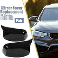 Pair Rear View Mirror Covers for BMW 5 Series E60 E61 E63 E64 Gloss Black (2004–2013)