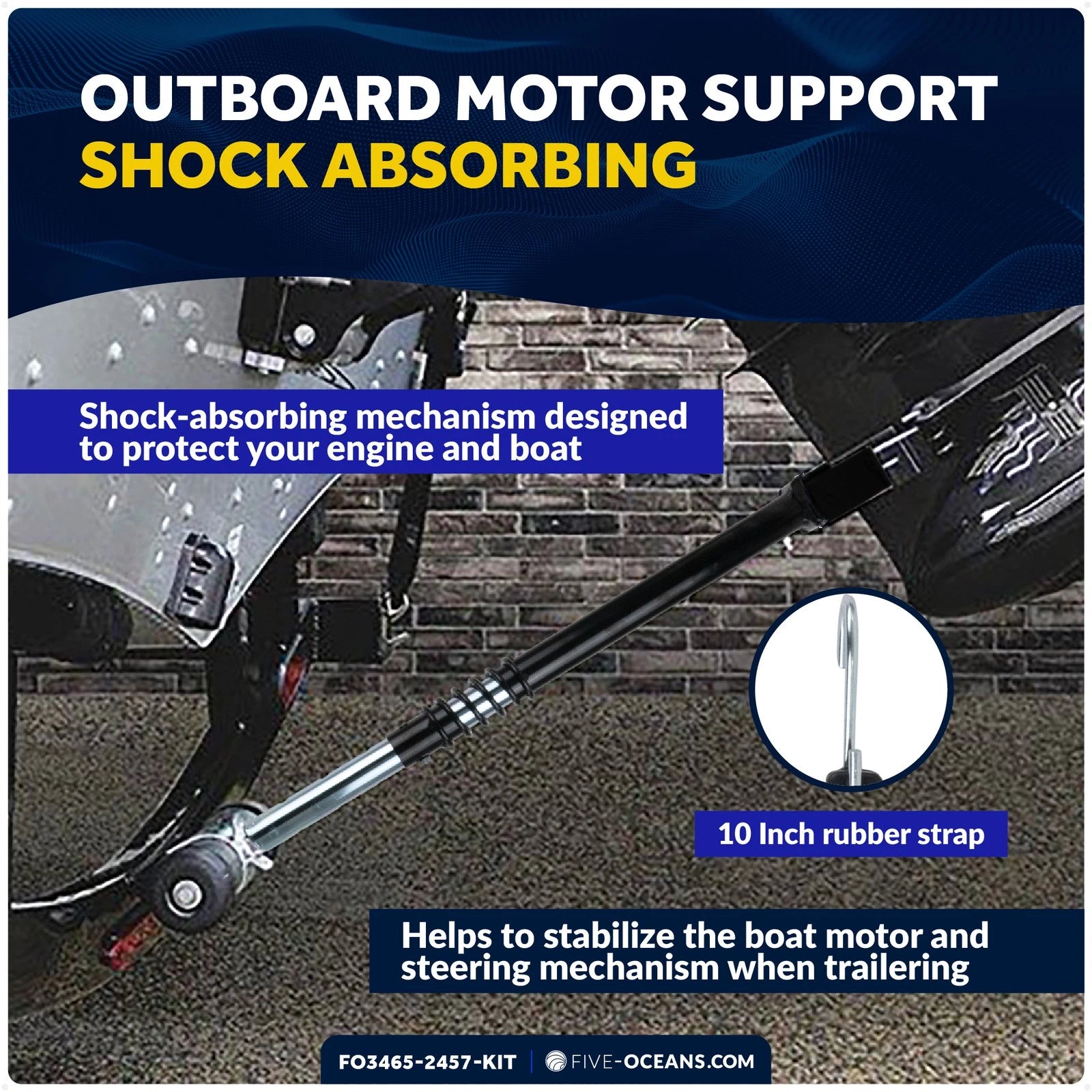 Adjustable Transom Saver for Outboard Up to 200 HP (3" Roller)