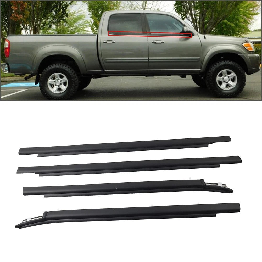 Door Strap Seal Strip for Toyota Tundra Double Cab (2000–2006) ABS Rubber Black