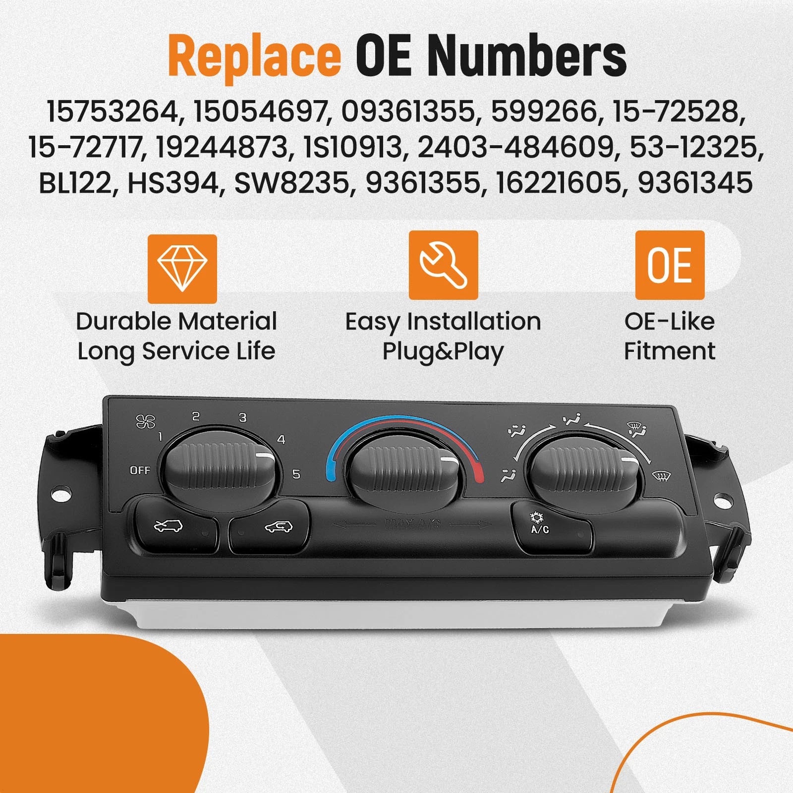 AC Climate Control Module for Chevy Silverado 1500 HD 2500 HD 3500 (2001–2002)