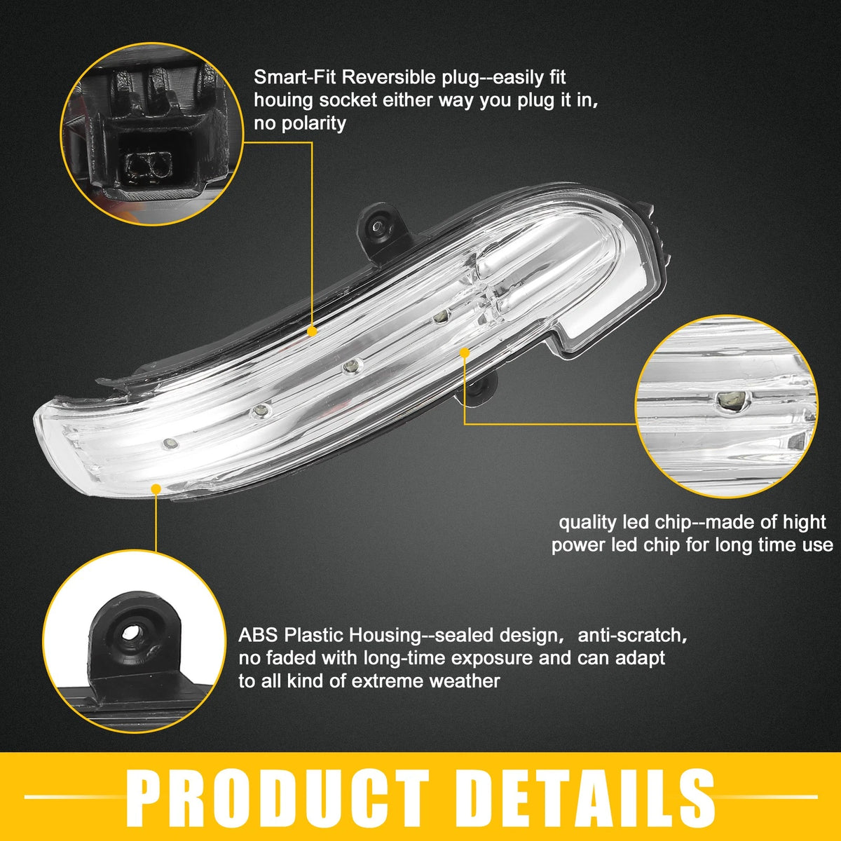 Right Rearview Mirror LED Turn Signal Light Replacement for Mercedes-Benz GLE (2016–2020)
