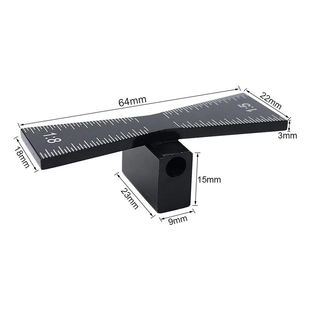 Compact dovetail measurement tool for woodworking applications
