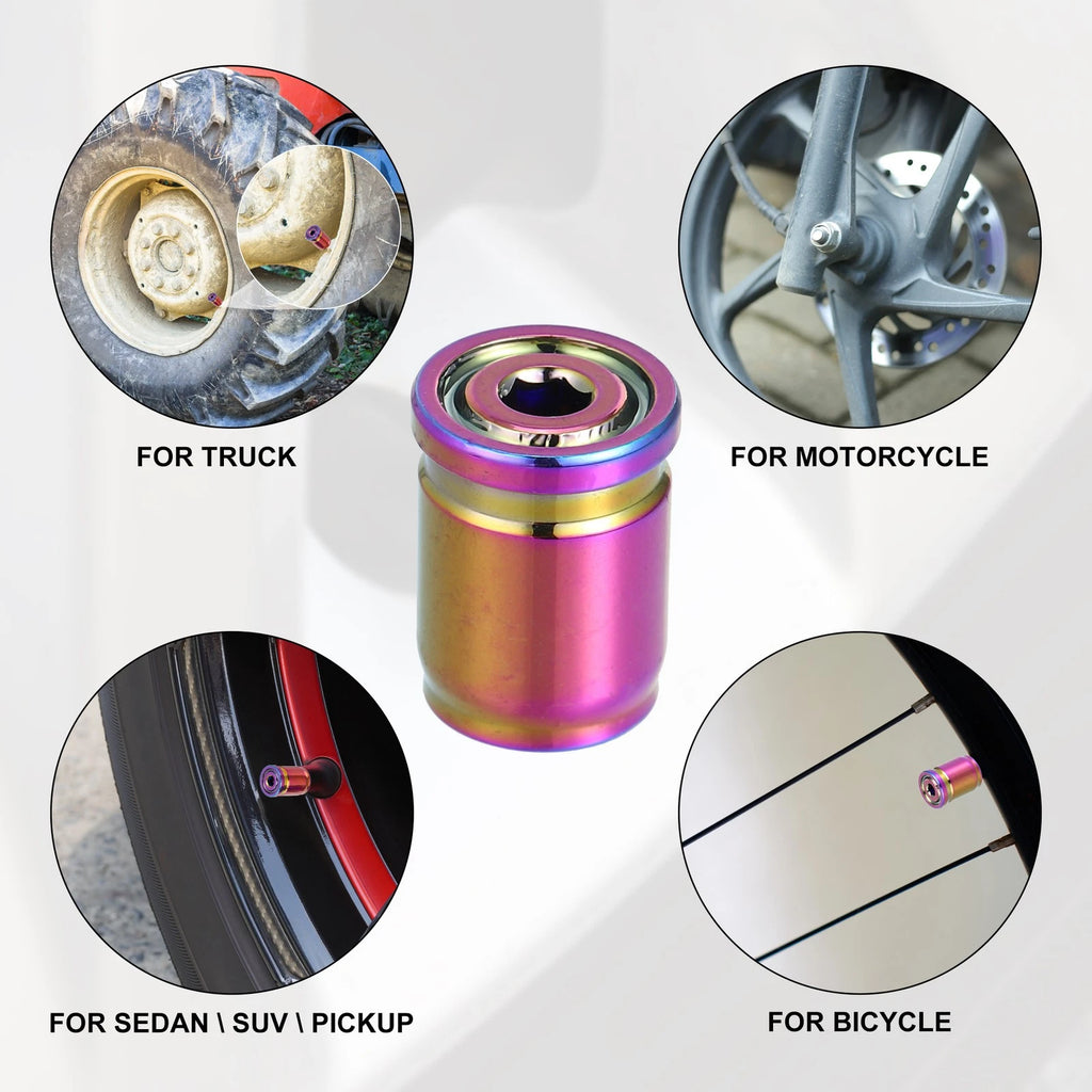 4PC Tire Valve Stem Dust Caps with Wrench Set for Multi Check fitment before purchases (Universal)