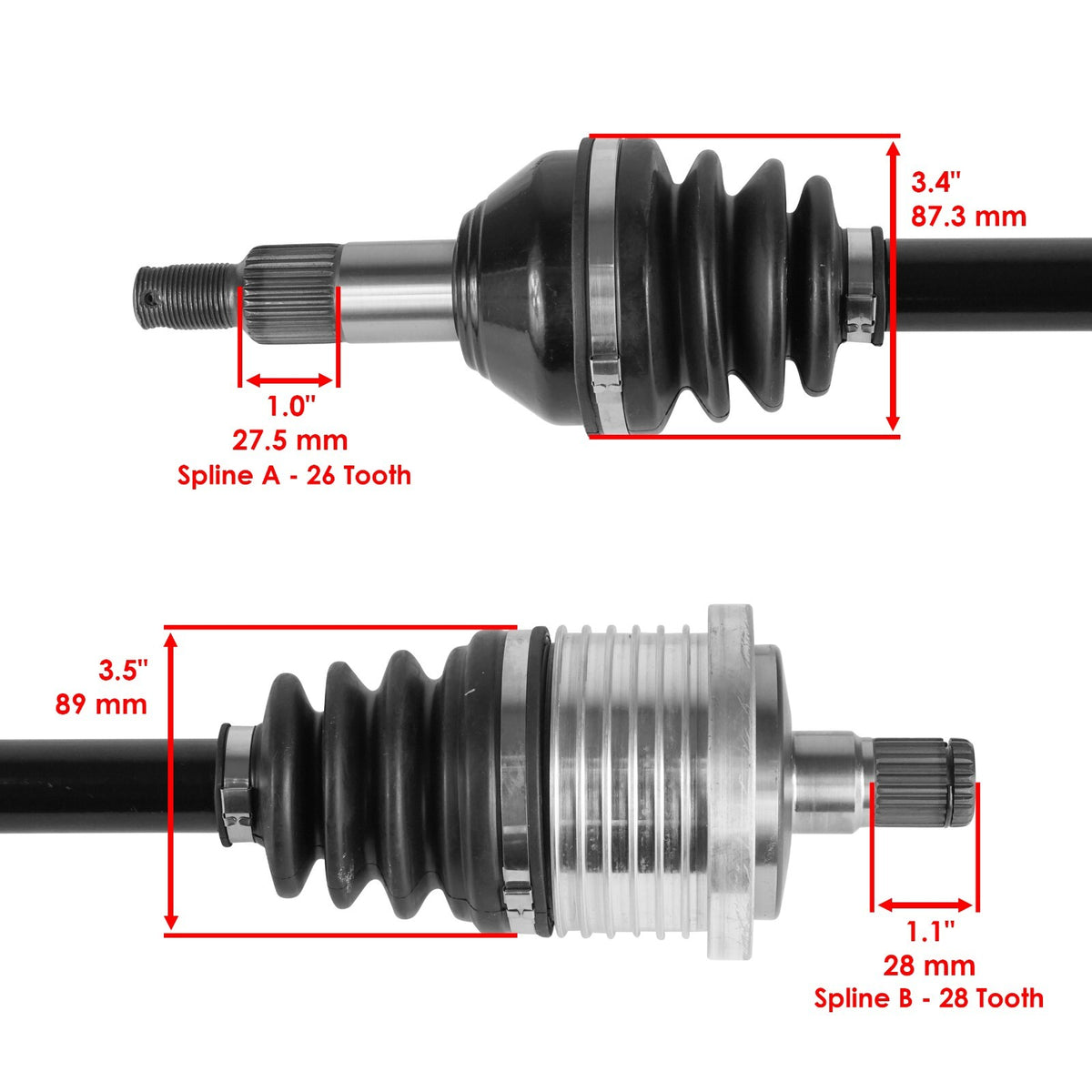 Caltric Rear CV Axle Replacement for Can-Am Maverick Max 1000R 2018–2019