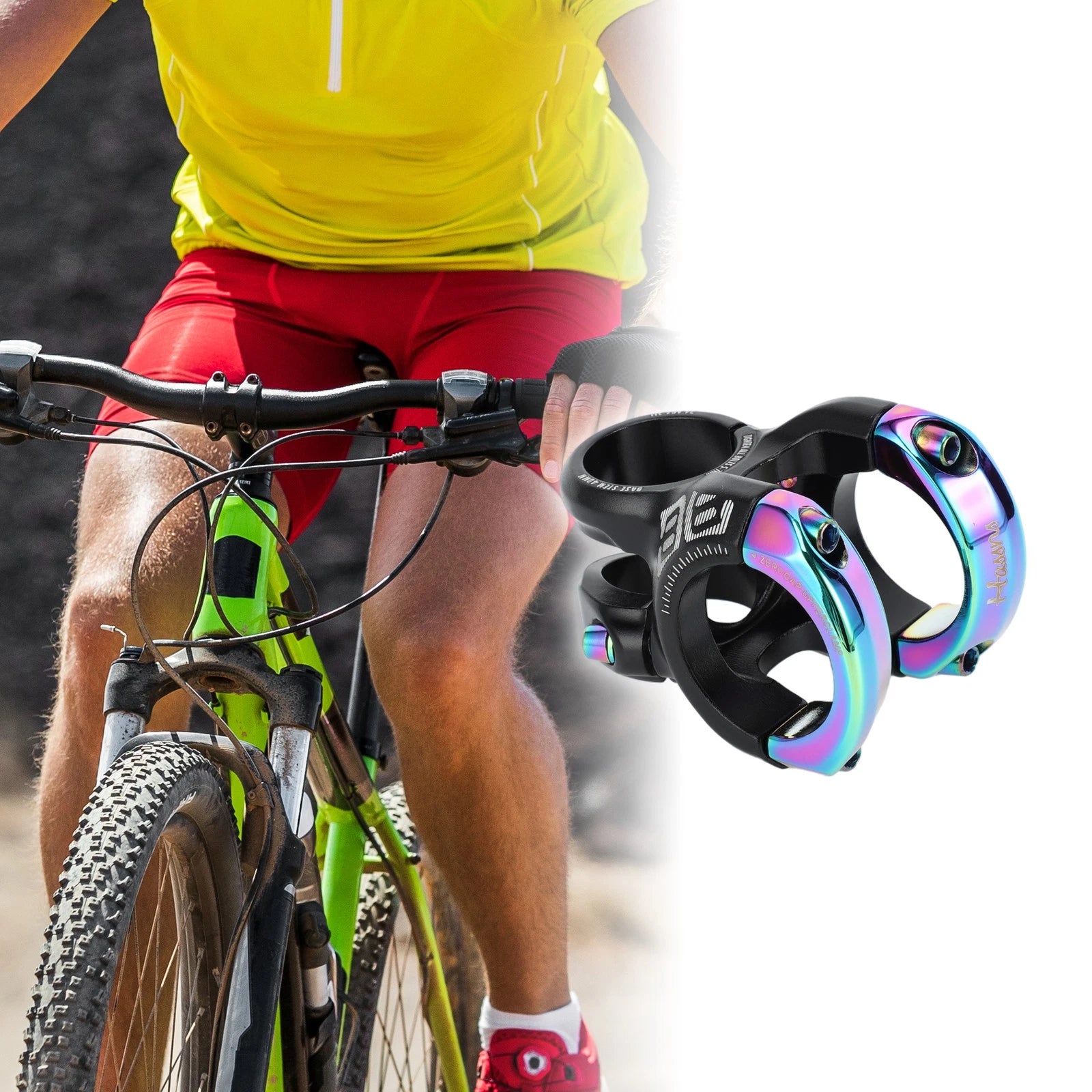 Mountain Bike Stem Handlebar Replacement for 35mm 40mm 0 Degree (Black)