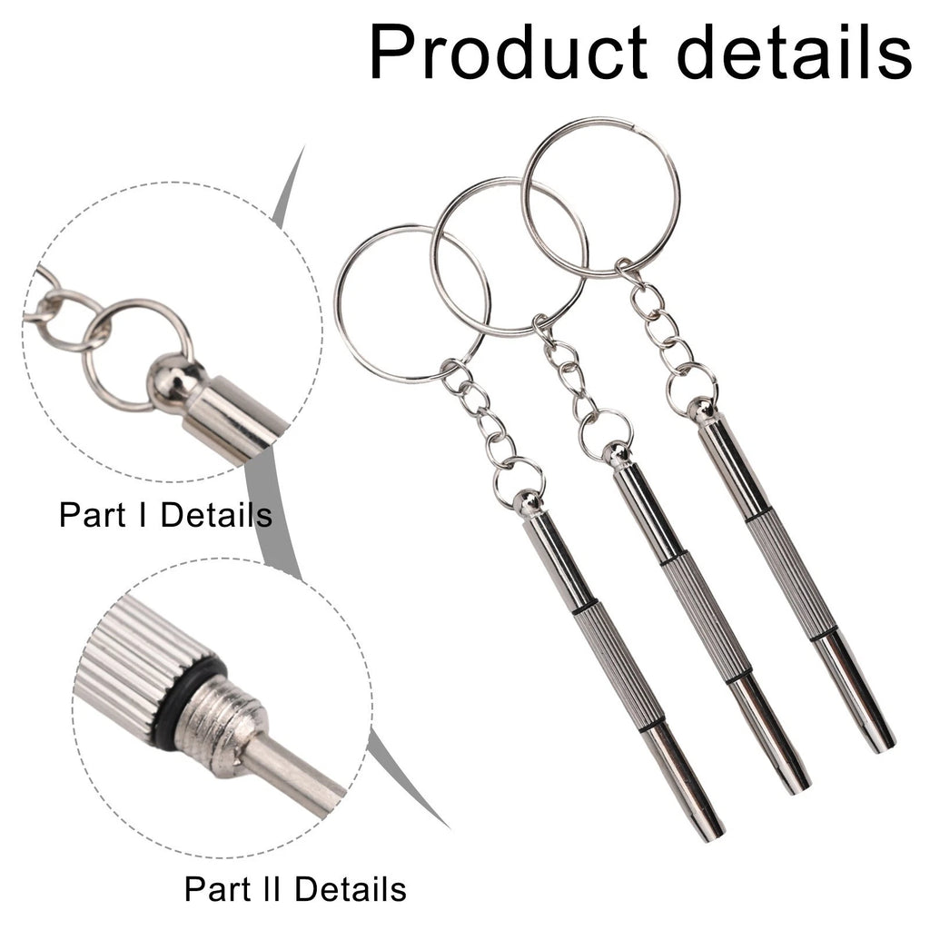 Portable Eyeglass Repair Tool Set with Cross & Flat Head Screwdrivers