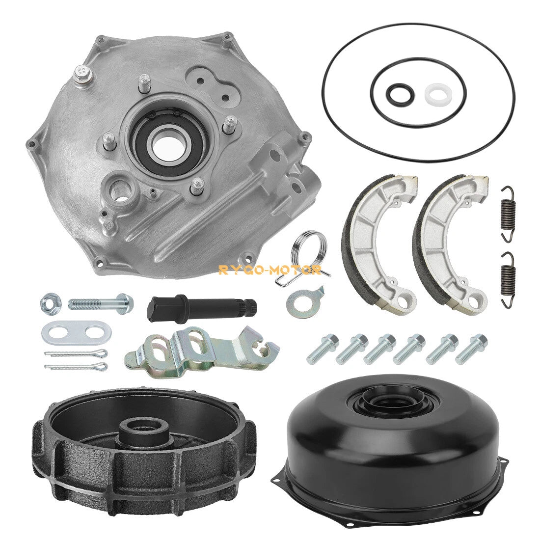 Rear Brake Drum Hub Plate Cover Shoes Bearing Seals for Honda Foreman 500 (2005–2023)