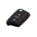 Silicone 3 Button Remote Key Cover Shell for Volkswagen and Skoda (2009–2024)