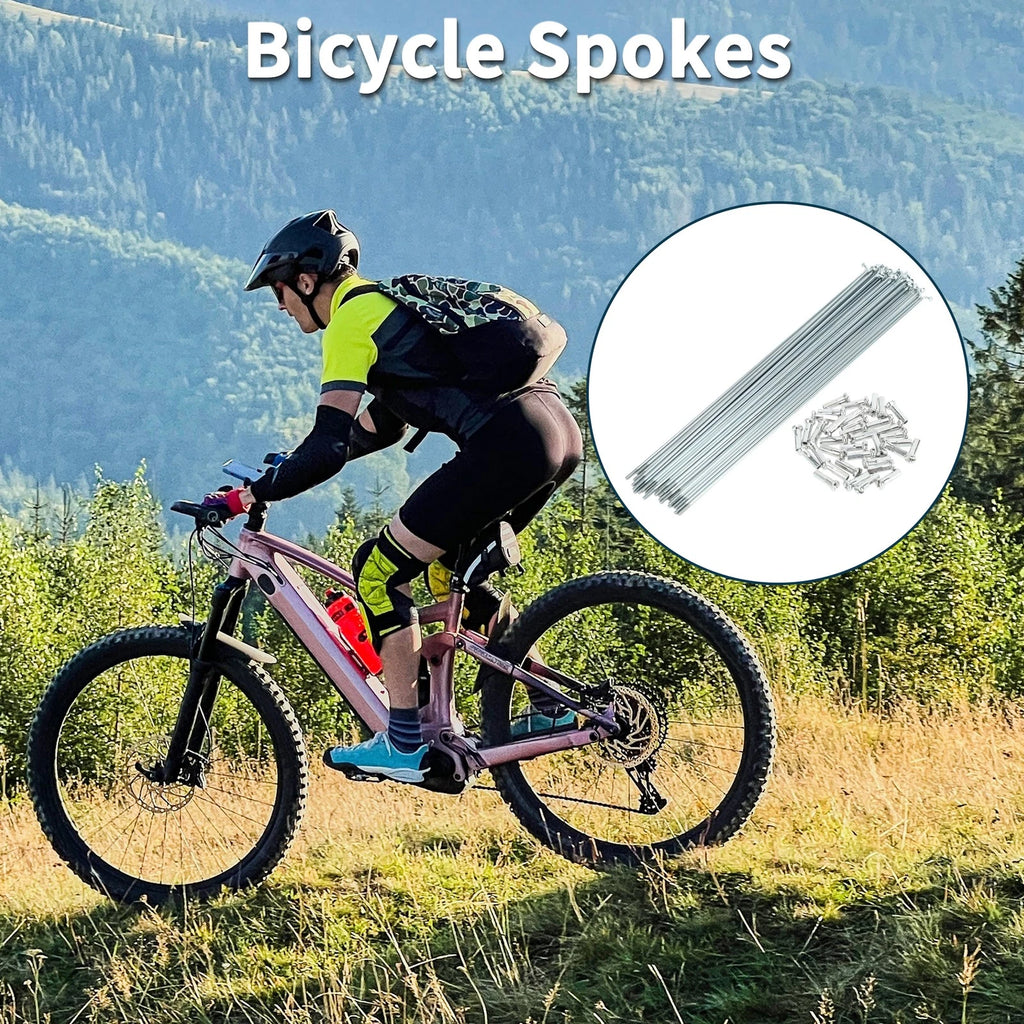 Bicycle Spokes Nipple Set 239mm Carbon Steel Galvanized Universal (Qty 14)
