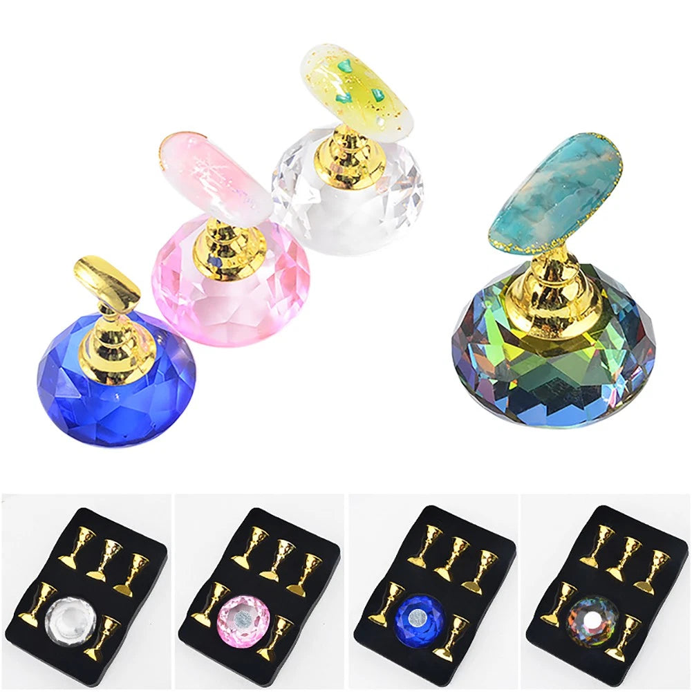 Magnetic Nail Art Holder Stand with 5 Holders for Display