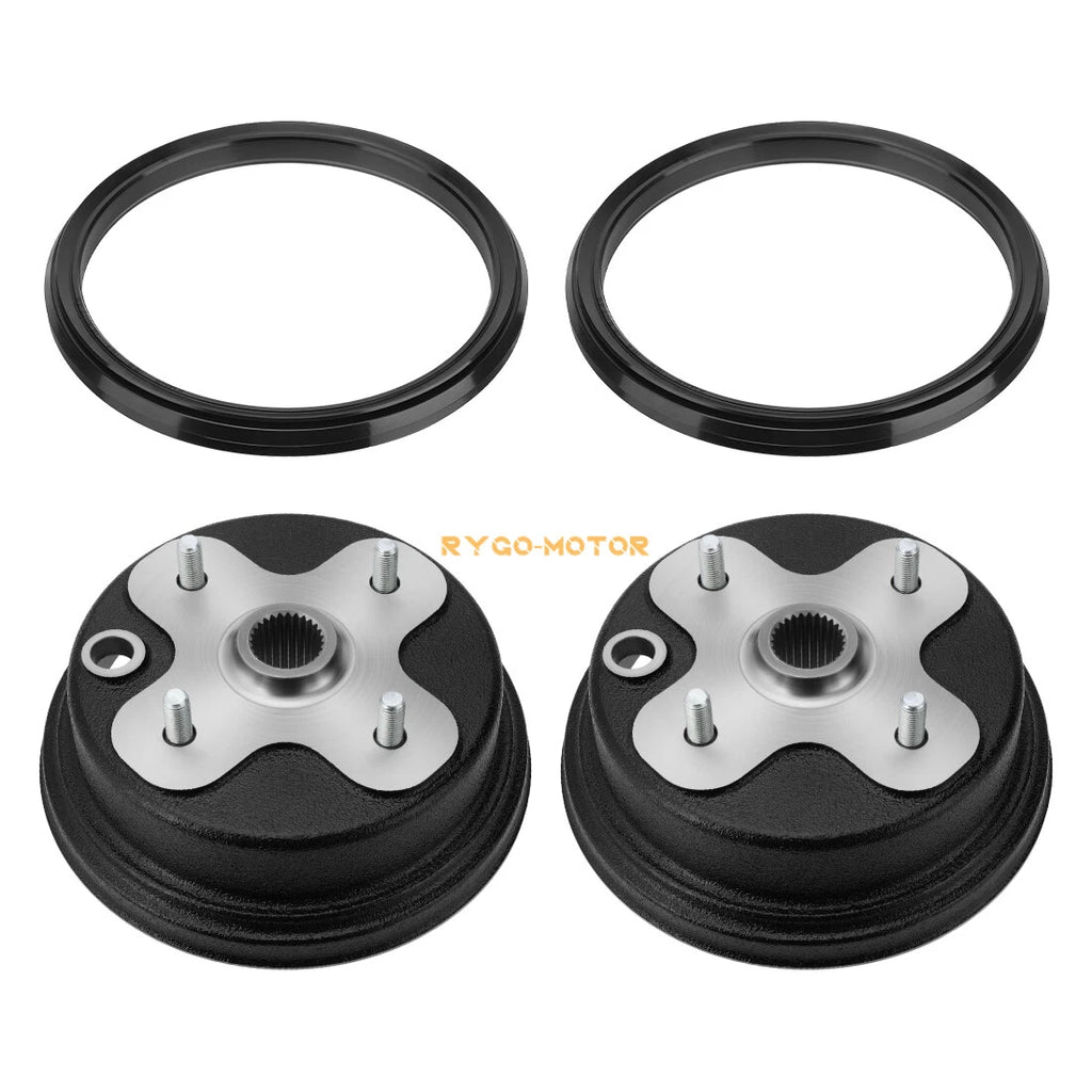 Set of 2 Front Wheel Brake Drum & Dust Seal for Yamaha Big Bear 350 (1989–1998)
