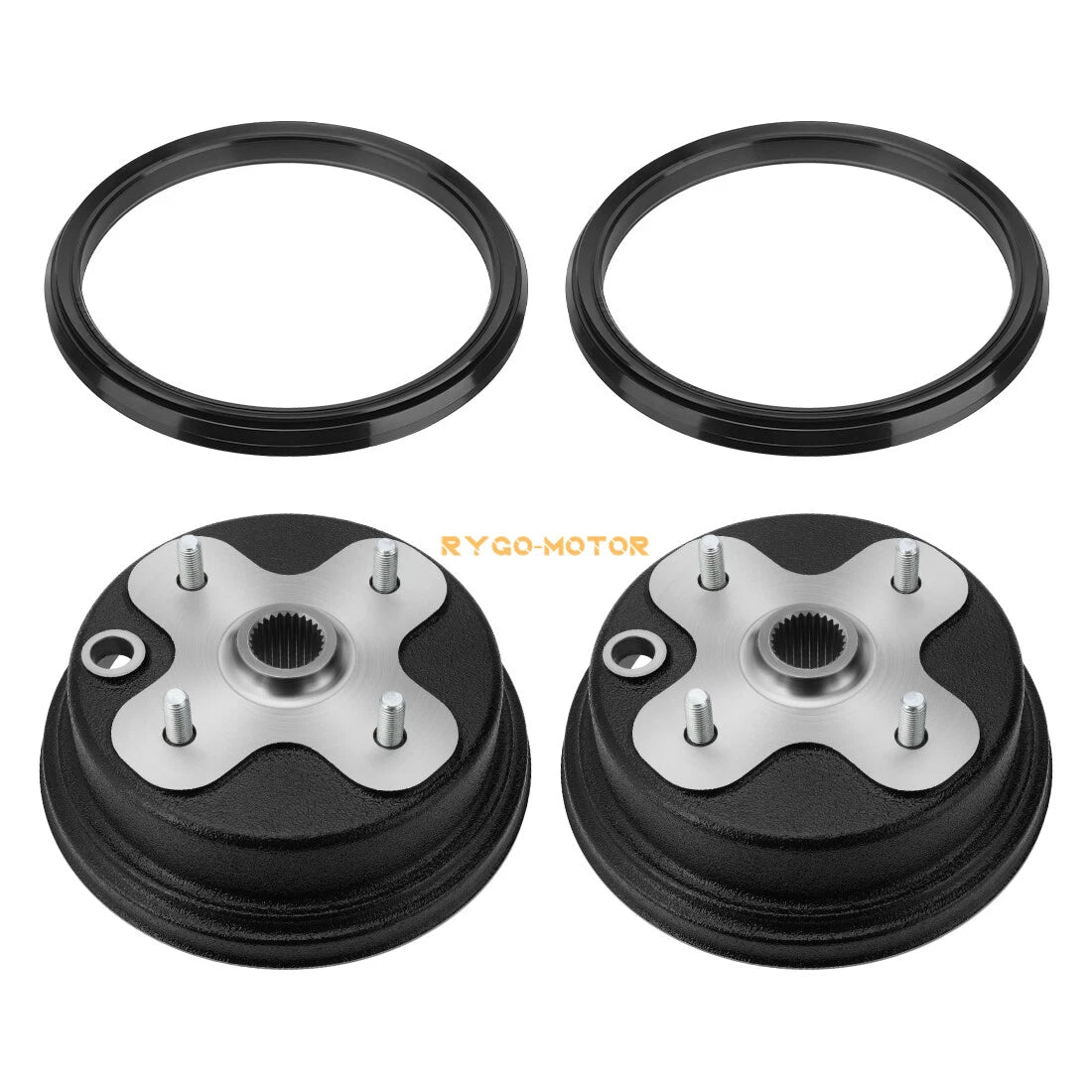 Set of 2 Front Wheel Brake Drum & Dust Seal for Yamaha Big Bear 350 (1989–1998)
