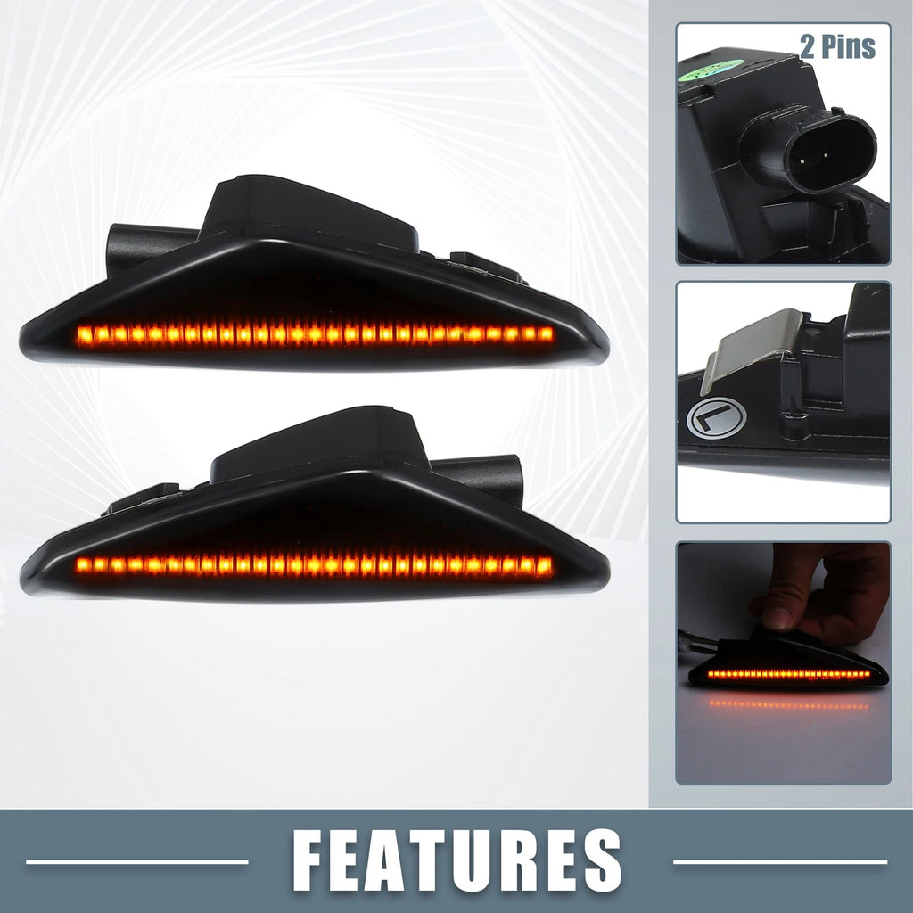 LED Side Marker Lights Pair Amber Lens for BMW X3 (2011–2014)