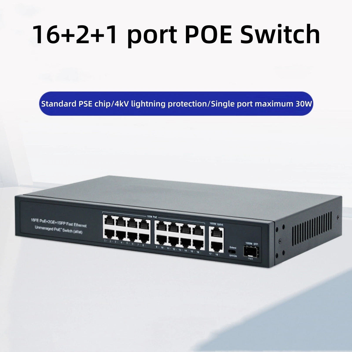16-Port POE Switch for Network Cameras (IEEE802.3af/at)